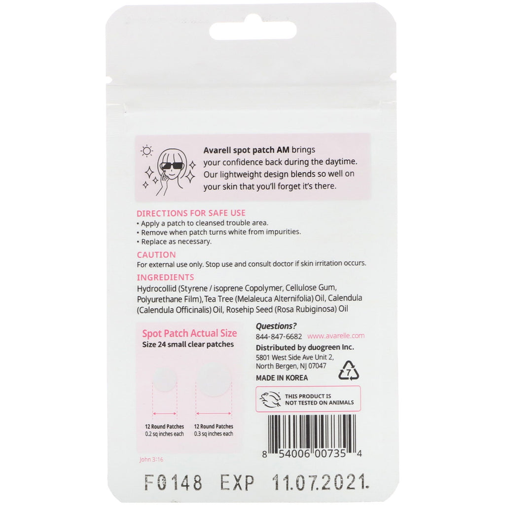 Avarelle, Spot Patch AM, 24 klare patches
