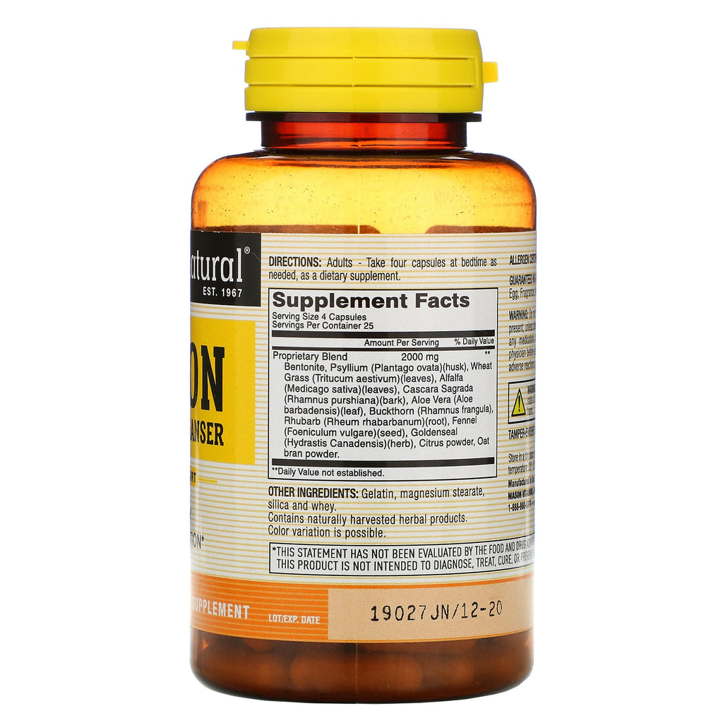 Mason Natural, Colon Herbal Cleanser, 100 Capsules