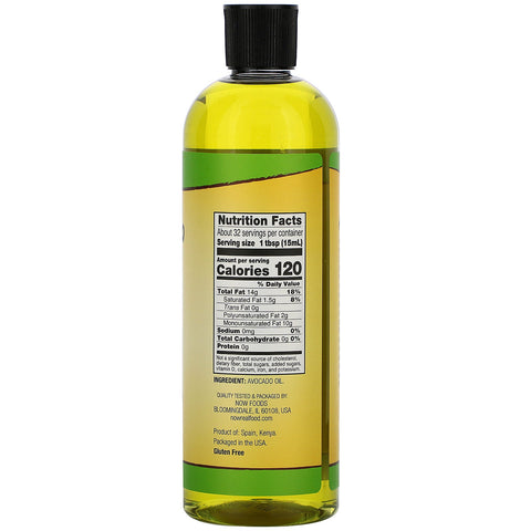 Now Foods, Real Food, aceite de aguacate, 16 fl. onzas (473 ml)