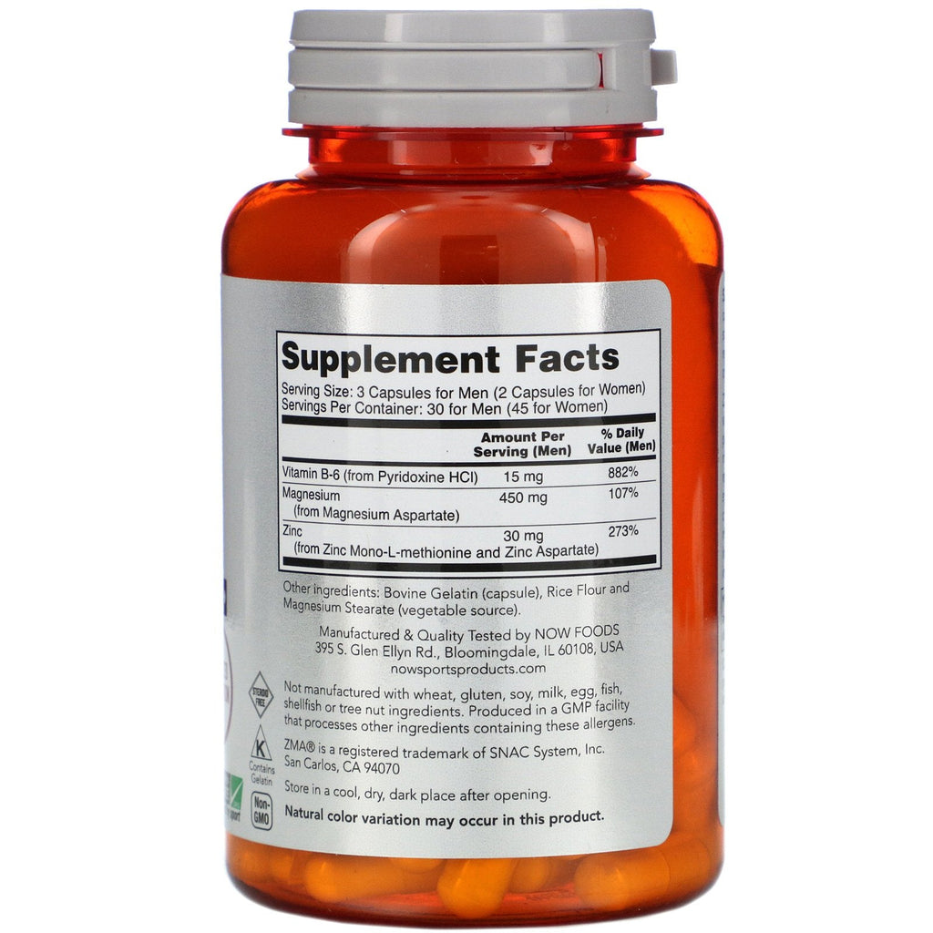 Nu fødevarer, sport, ZMA, Sports Recovery, 90 kapsler