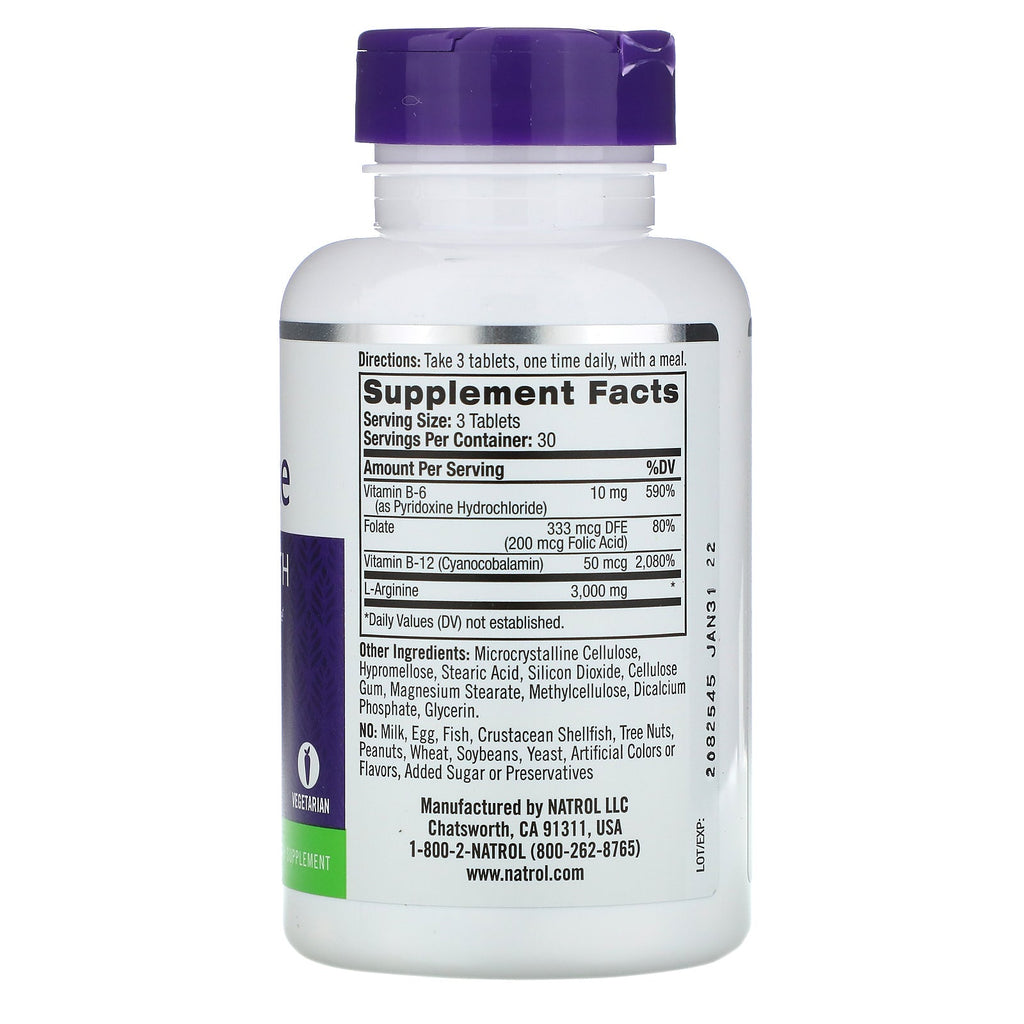 Natrol, L-Arginine, 3,000 mg, 90 Tablets