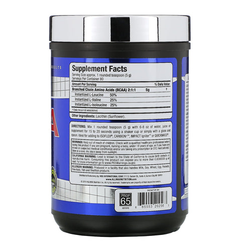 ALLMAX Nutrition, BCAA, Instantized 2:1:1 Ratio, Unflavored pulver, 400 g