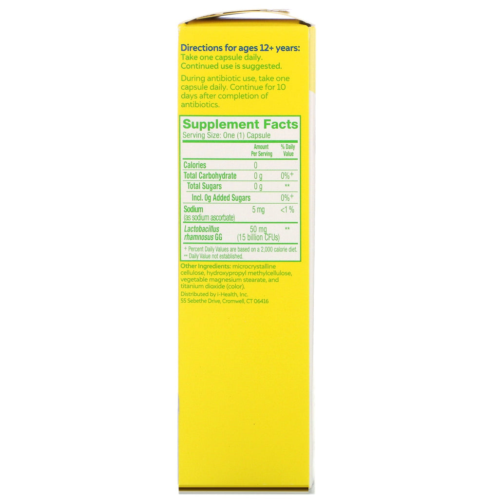 Culturelle, Probiotics, Health & Wellness, 15 Billion CFUs, 50 Once Daily  Vegetarian Capsules