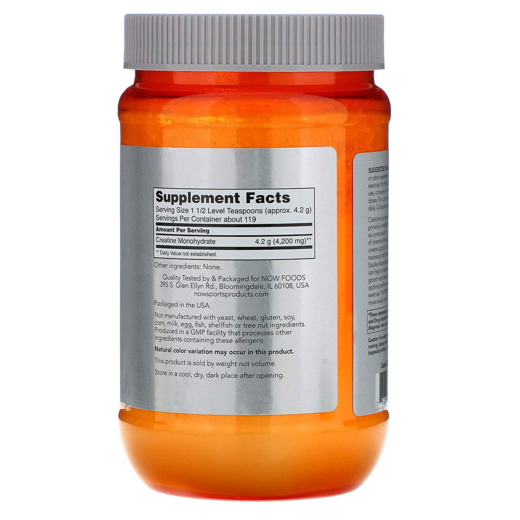 Nu fødevarer, sport, mikroniseret kreatinmonohydrat, 1,1 lbs (500 g)