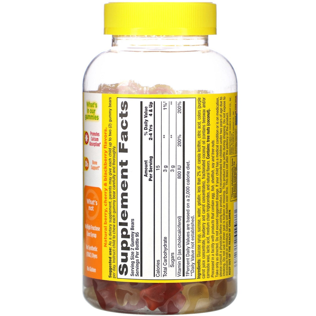 L'il Critters, Vitamin D3 Knogle Support, Natural Frugt Flavors, 190 Gummies