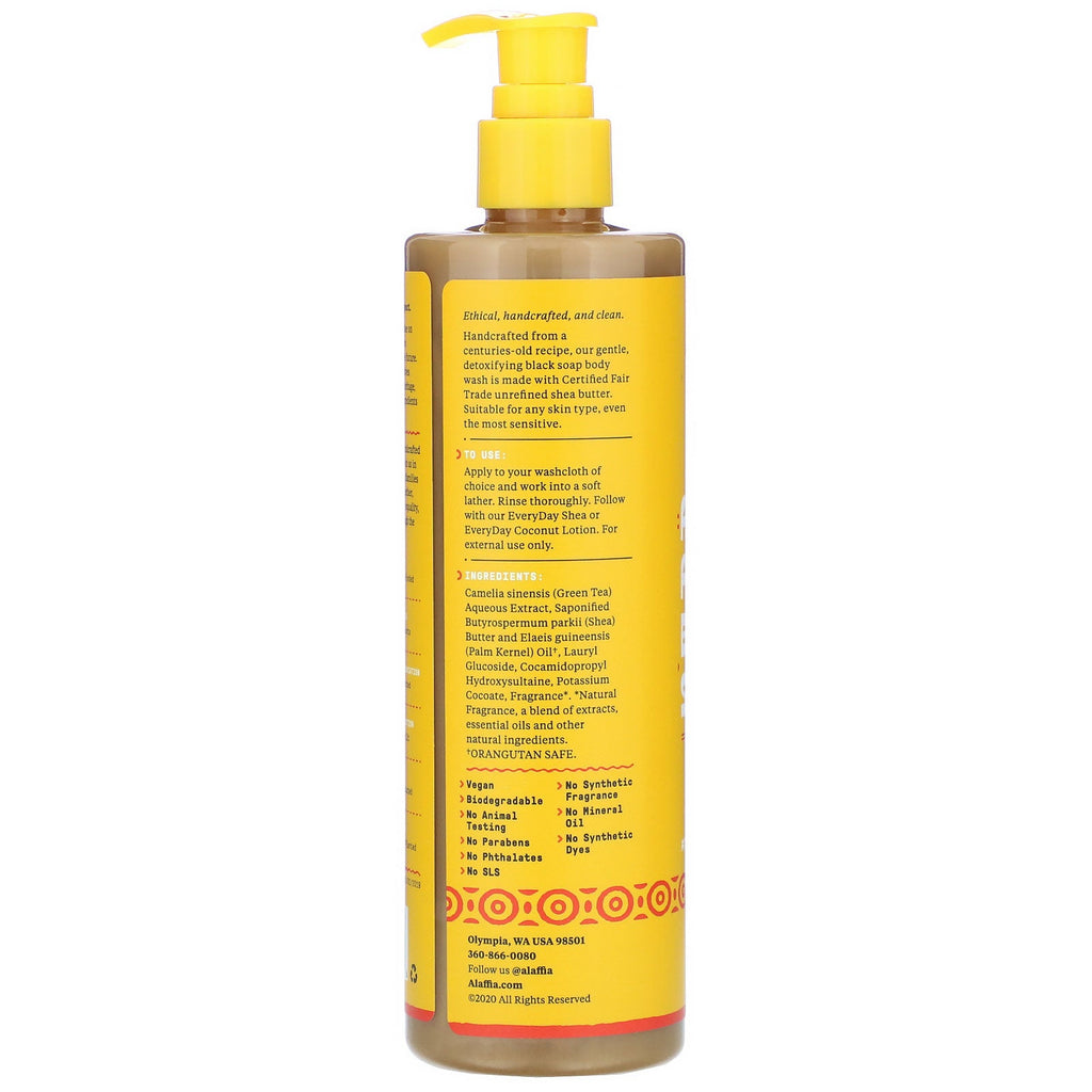 Alaffia, Authentic African Black Soap Body Wash, Rose Matcha, 12 fl oz (354 ml)