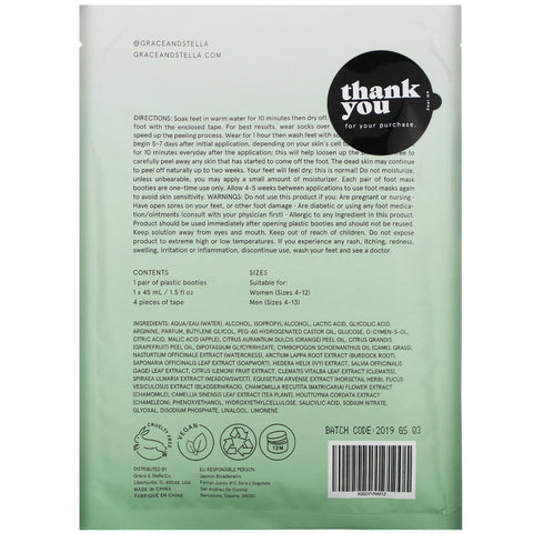 Grace & Stella, Dr. Pedicure Foot Peeling Mask, Original, 1 par, 1,5 fl oz (45 ml)