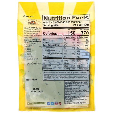 Mariani frutos secos, arándanos silvestres premium, 3,5 oz (99 g)