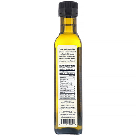 Pure Indian Foods, Aceite de Sacha Inchi extra virgen prensado en frío, 250 ml