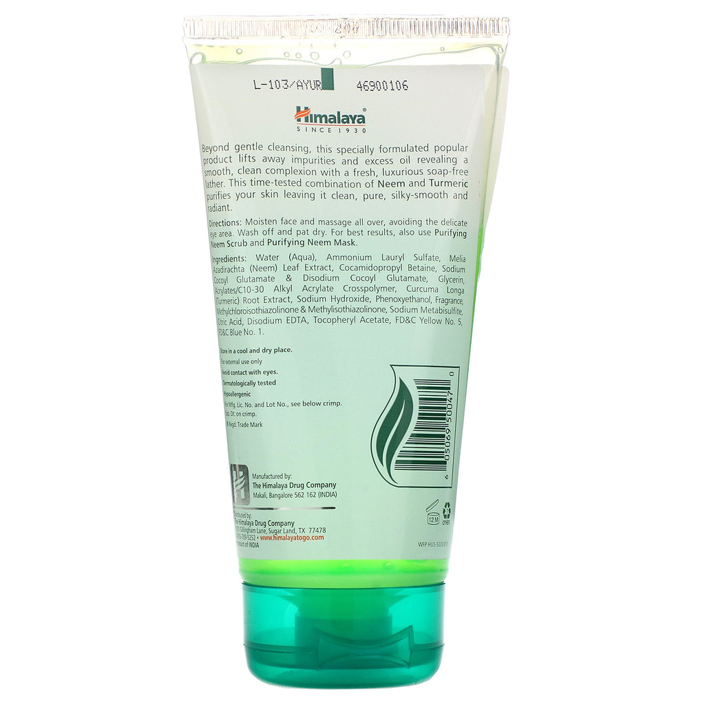 Himalaya, rensende Neem Face Wash, normal til fedtet hud, 5,07 fl oz (150 ml)