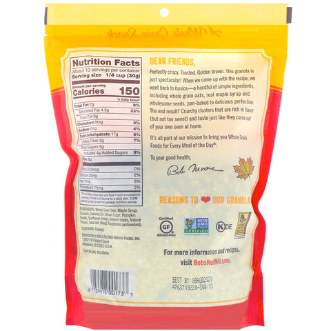Bob's Red Mill, granola horneada, sal marina de arce, 312 g (11 oz)