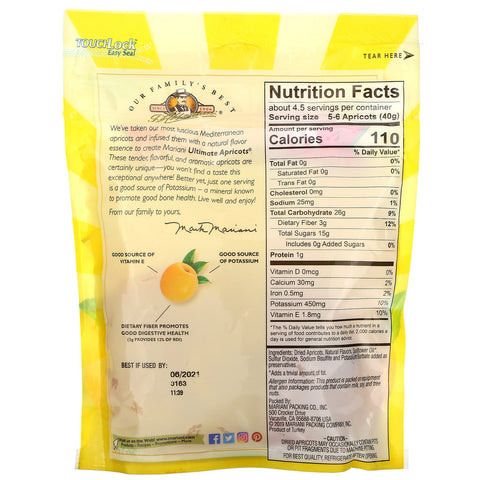 Mariani frutos secos, Premium, albaricoques definitivos, 6 oz (170 g)