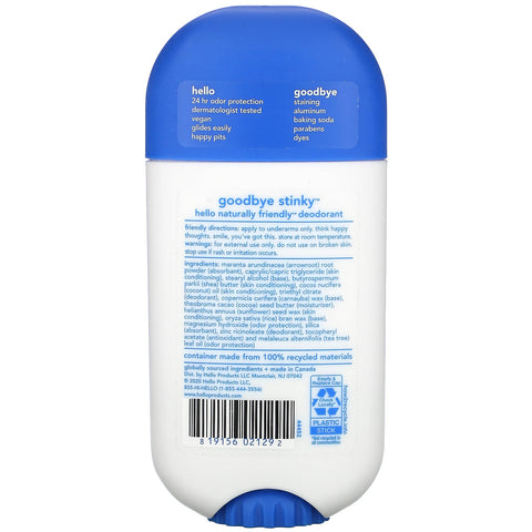 Hej, deodorant med sheasmør, parfumefri, 2,6 oz (73 g)