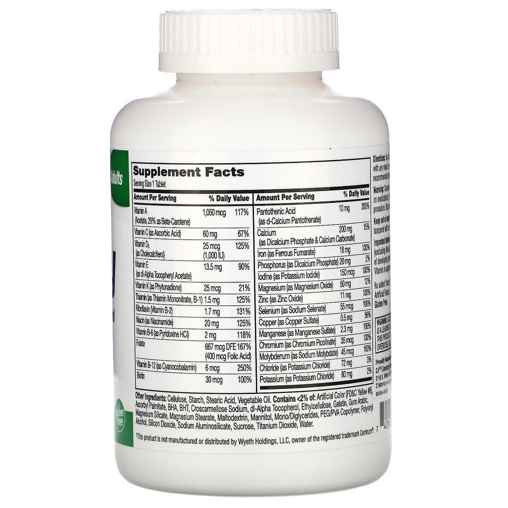 21st Century, Sentry, Multivitamin &amp; Multimineral Supplement, 300 tabletter