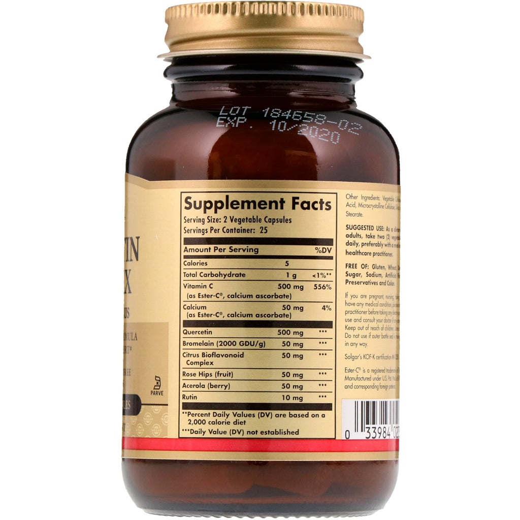 Solgar, Quercetin Complex with Ester-C Plus, 50 Vegetable Capsules
