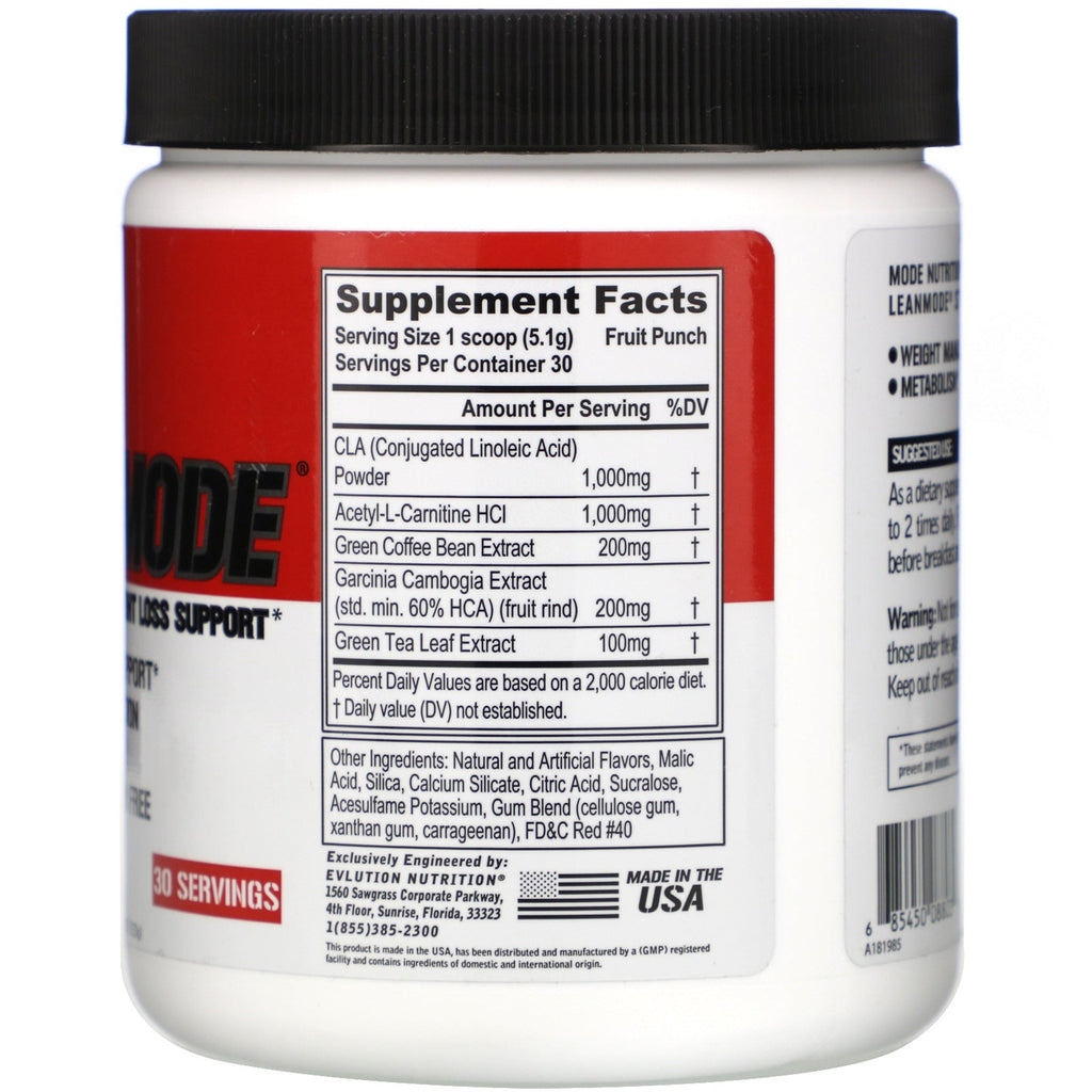 EVLution Nutrition, LeanMode, Fruit Punch, 5.40 oz (153 g)