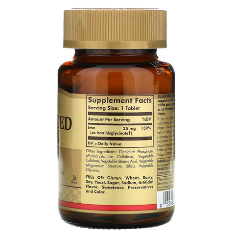 Solgar, Chelated Iron, 100 Tablets