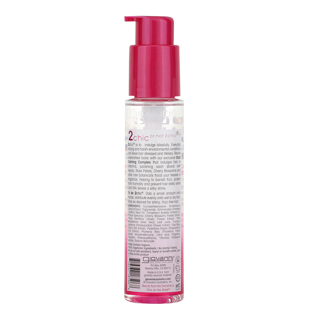 Giovanni, 2chic, ultra-luksuriøs Super Potion Silkening Hair Serum, Cherry Blossom &amp; Rose Petals, 2,75 fl oz (81 ml)