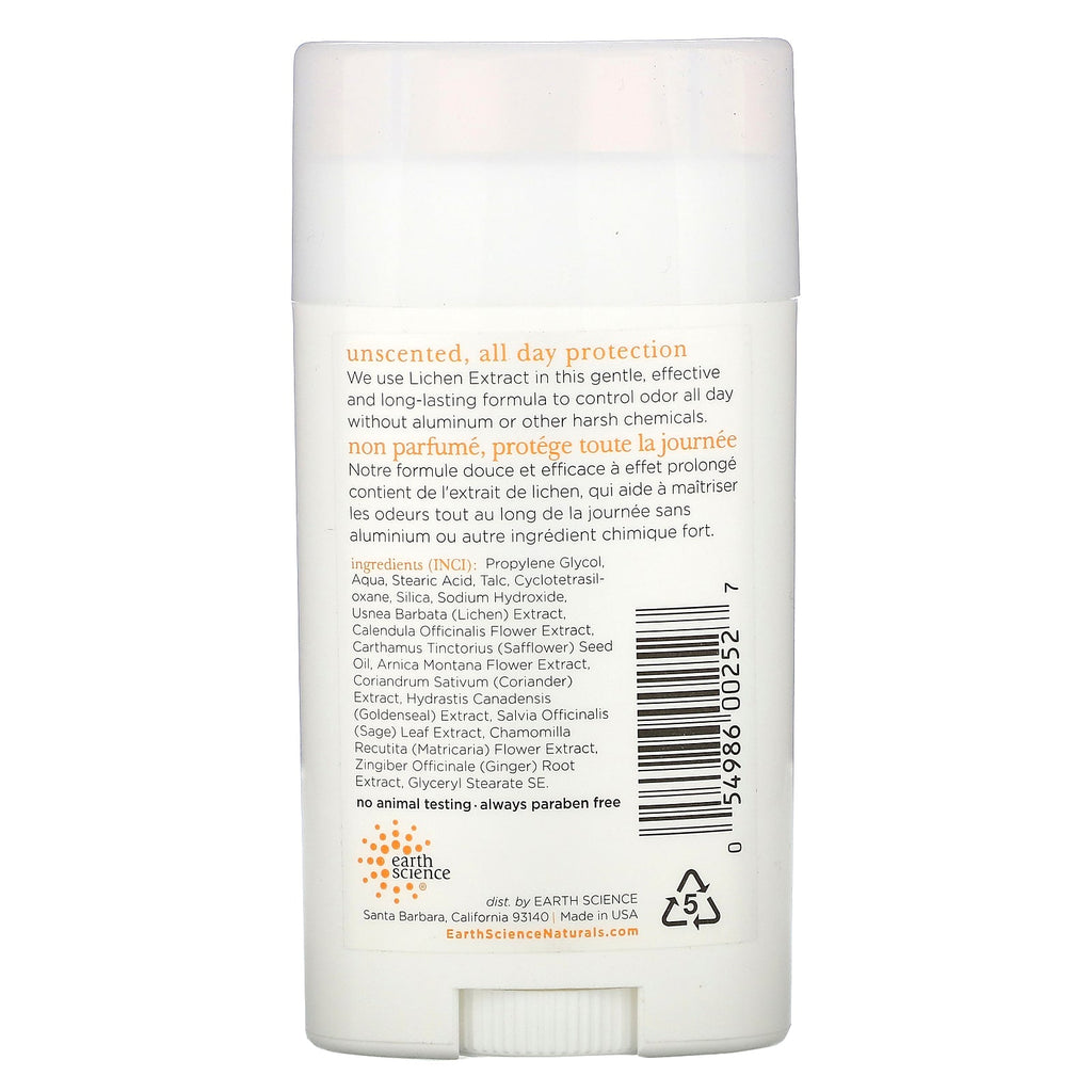 Earth Science, naturlig deodorant, lignende plante, uparfumeret, 2,45 oz (70 g)