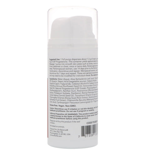 Protocol for Life Balance, Natural Progesterone, Liposomal Skin Cream, Unscented, 3 oz (85 g)