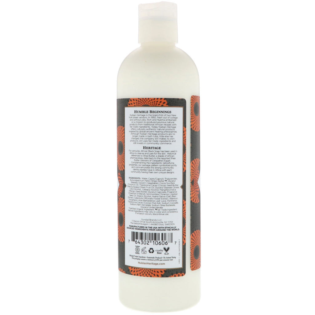 Nubian Heritage, Body Lotion, African Black Soap, 13 fl oz (384 ml)