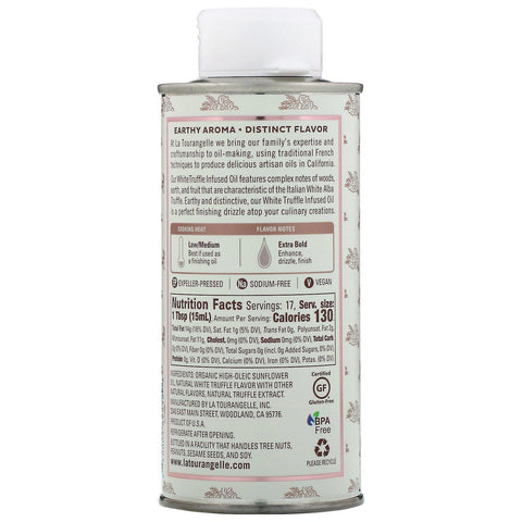 La Tourangelle, Aceite con infusión de trufa blanca, 8,45 fl oz (250 ml)