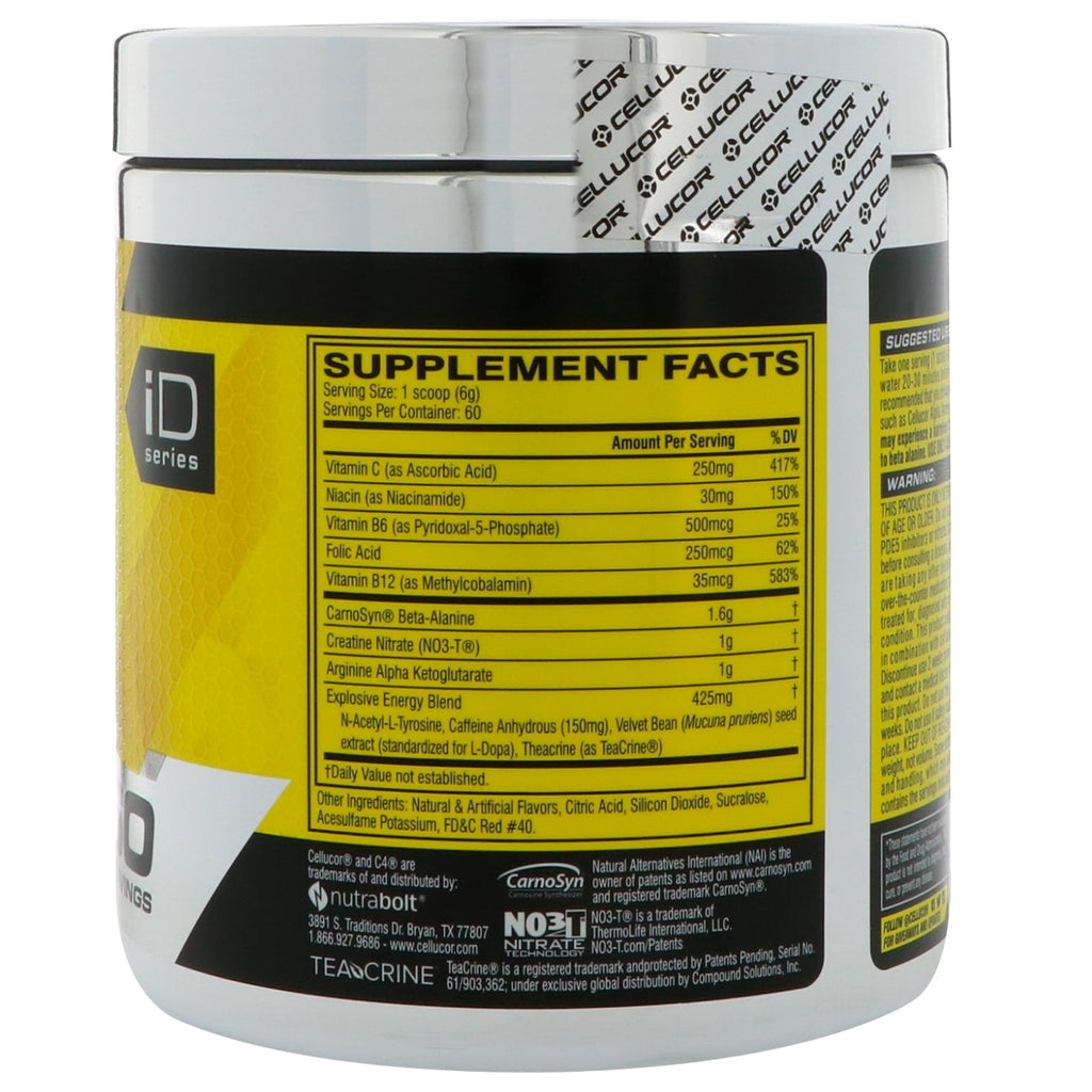 Cellucor, C4 Original Explosive, Pre-Workout, Frugt Punch, 12,7 oz (360 g)