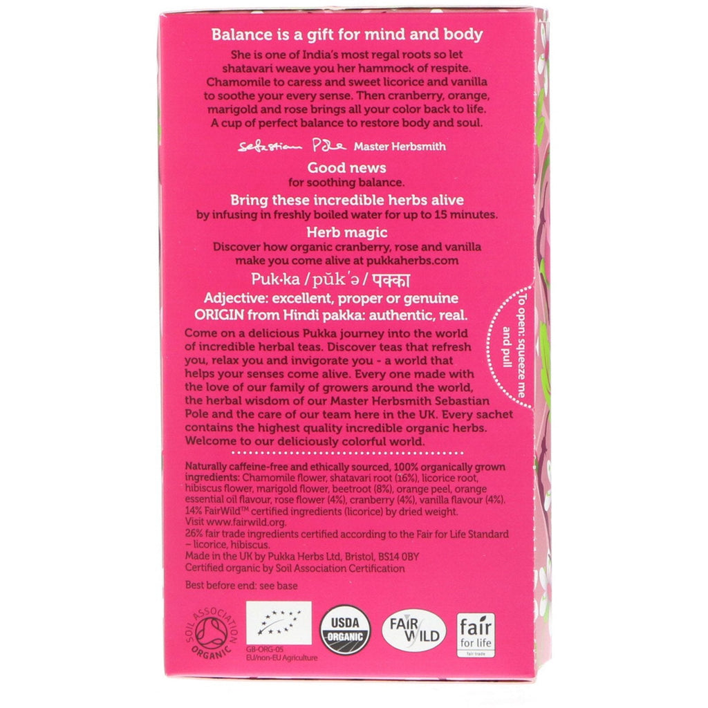 Pukka Urter, Womankind, Koffeinfri, 20 Urtete-poser, 1,05 oz (30 g)