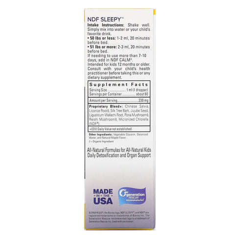 Bioray, Kids, NDF Sleepy, Relax The Mind & Sove godt, Maple, 2 fl oz (60 ml)