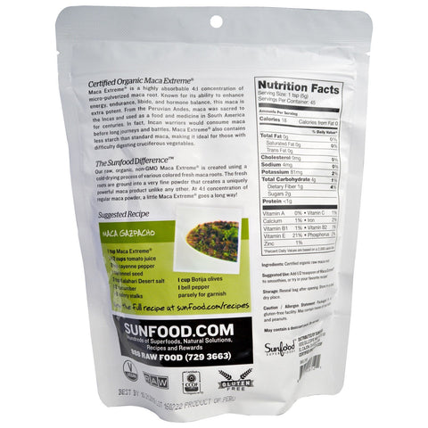 Sunfood, maca cruda extrema, 8 oz (227 g)