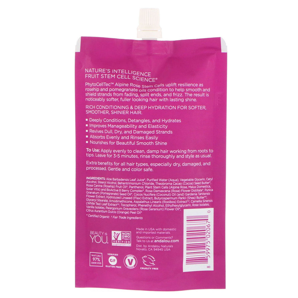 Andalou Naturals, 1000 Roses Complex Deep Conditioning, Farvepleje, Hårmaske, 1,5 fl oz (44 ml)