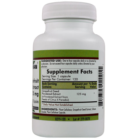 Kirkman Labs, Grapefruit Seed Extract, 125 mg, 120 Capsules