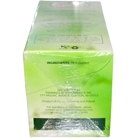 Twinings, urtete, ren pebermynte, koffeinfri, 25 teposer, 1,76 oz (50 g)