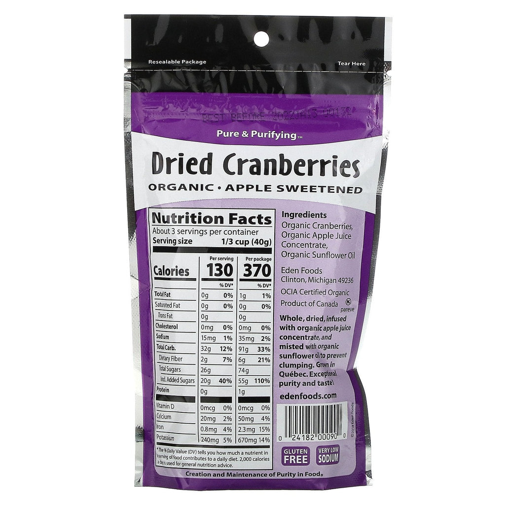 Eden Foods, tørrede tranebær, 4 oz (113 g)