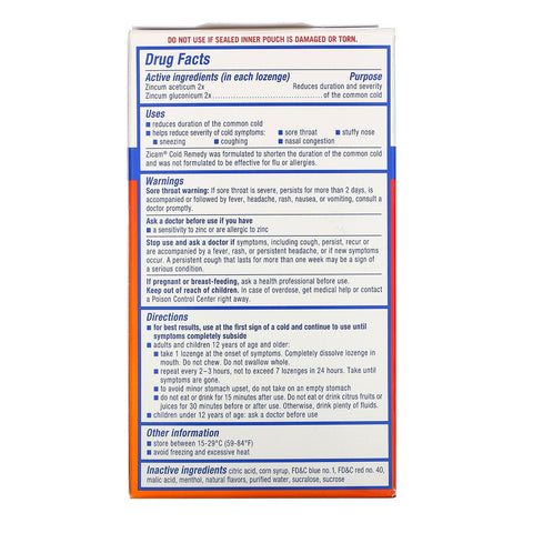 Zicam, Cold Remedy, Pastiller, Wild Cherry, 25 individuelt indpakkede pastiller
