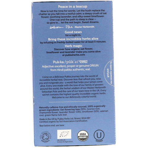 Pukka Urter, Night Time Tea, Koffeinfri, 20 Urtete-poser, 0,71 oz (20 g)