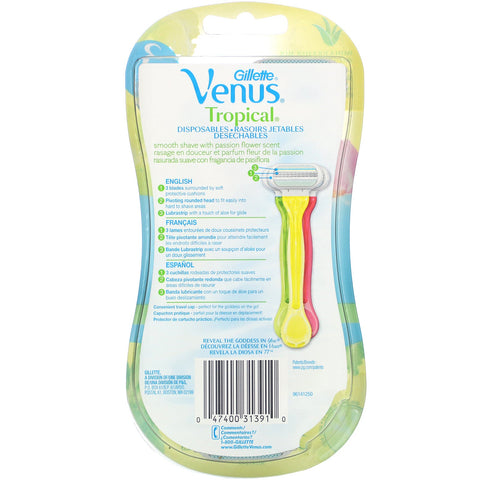 Gillette, Venus, tropiske engangsskrabere, 3 barbermaskiner