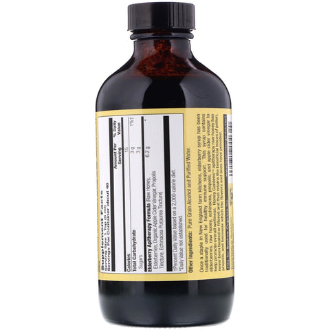 Honey Gardens, hyldebærsirup med apiterapi rå honning, æblecidereddike og propolis, 8 fl oz (240 ml)