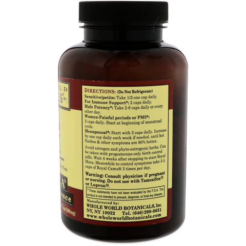 Whole World Botanicals, Royal Maca, 500 mg, 180 gelkapsler