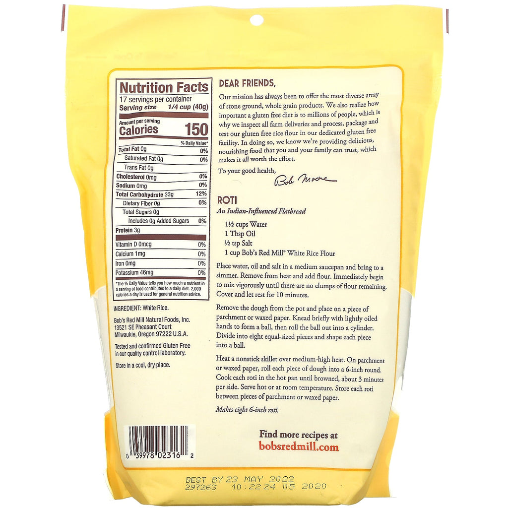 Bob's Red Mill, hvidt rismel, 24 oz (680 g)