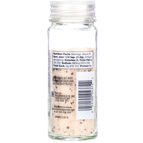 McCormick Gourmet Global Selects, Sal de trufa blanca de verano de Francia, sabor natural, 3 oz (85 g)