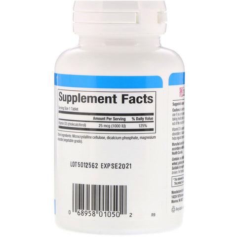 Naturlige faktorer, vitamin D3, 25 mcg (1.000 IE), 90 tabletter