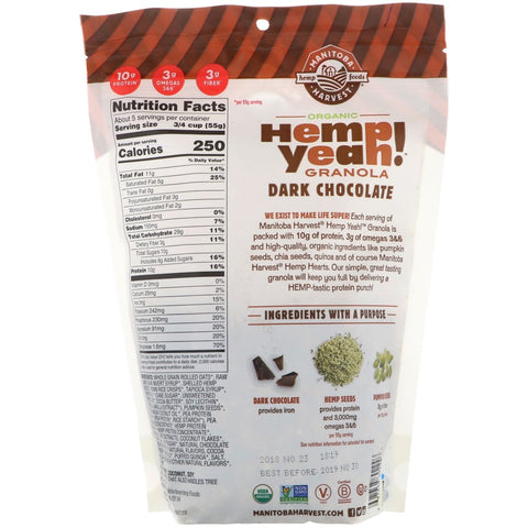 Cosecha de Manitoba, cáñamo ¡Sí! Granola, chocolate amargo, 10 oz (283 g)