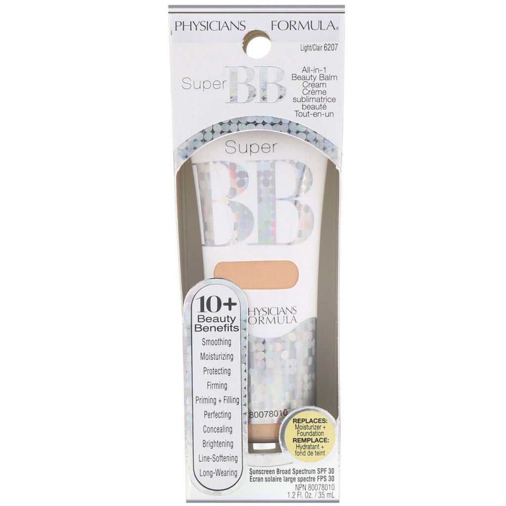 Physicians Formula, Super BB, All-in-1 Beauty Balm Cream, SPF 30, Light, 1,2 fl oz (35 ml)