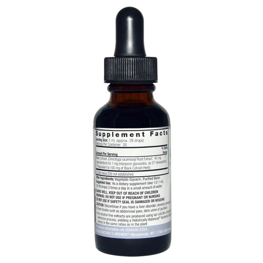 Nature's Answer, Black Cohosh, alkoholfri, 40 mg, 1 fl oz (30 ml)