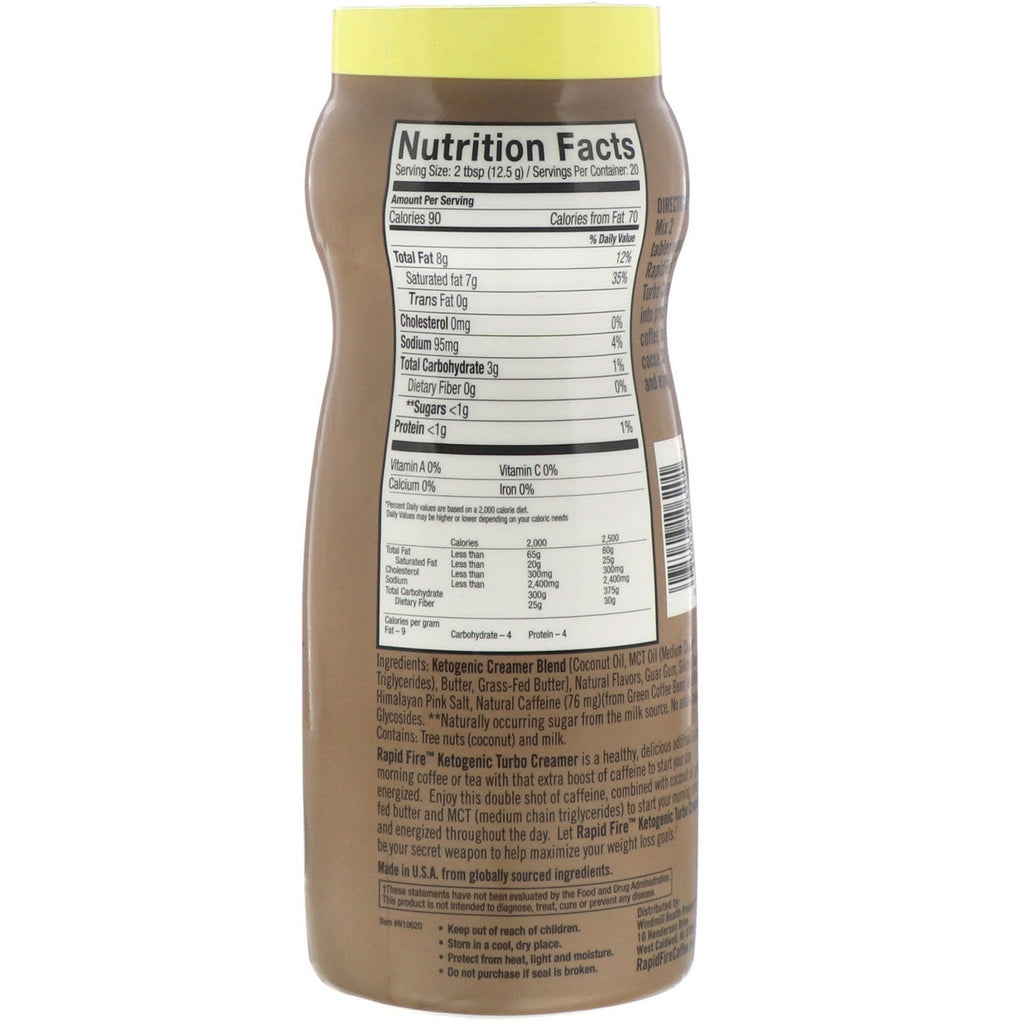 RAPIDFIRE, Turbo Creamer, fransk vaniljesmag, 8,8 oz (250 g)