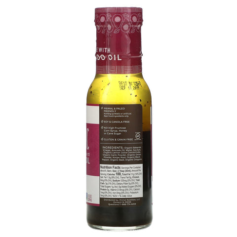 Primal Kitchen, Vinagreta balsámica y adobo, elaborado con aceite de aguacate, 8 fl oz (237 ml)