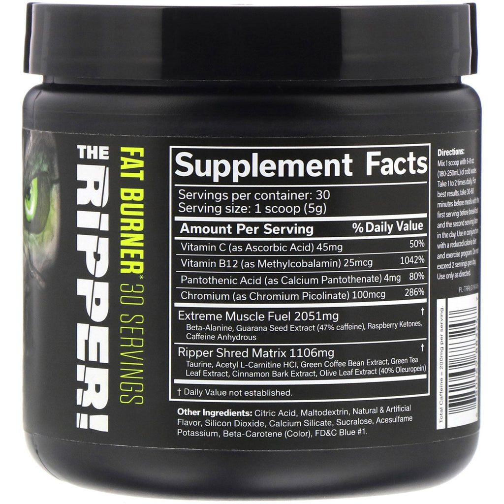 JNX Sports, The Ripper, Fat Burner, Razor Lime, 5.3 oz (150 g)