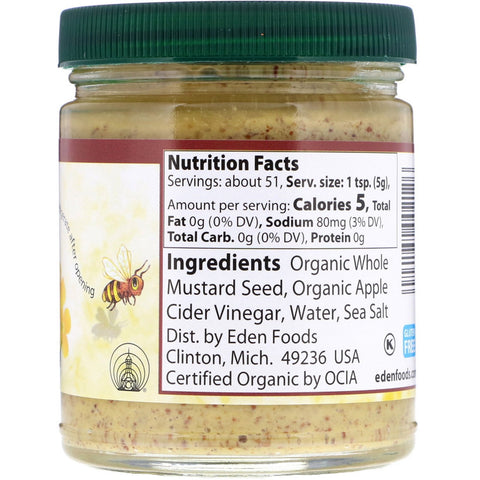 Eden Foods, Mostaza marrón, 9 oz (255 g)