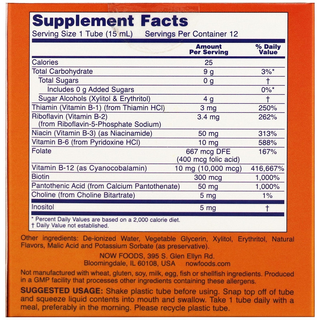 Now Foods, Shots, B-12, Mixed Berry, 10.000 mcg, 12 Shots, 0,5 fl oz (15 ml) hver